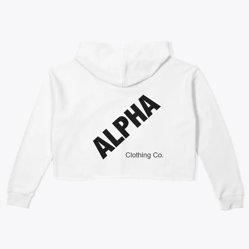 ALPHA SERIES WHITE CROP HOODIE